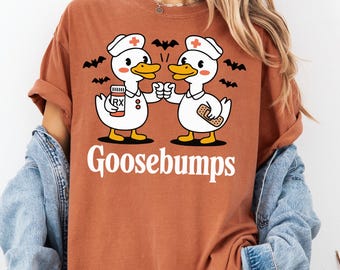 Spooky Goosebumps Halloween Nurse Silly Goose Nurse Halloween Shirt Nicu Nurse Shirt, Boo Boo Crew Nurse Gift For Women Halloween Nurse Gift