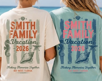 Custom Beach 2026 Family Vacation Shirt, Matching Summer Vacation Tee Comfort Colors Tee Family Beach Trip Shirt, Island Tropical Family Tee