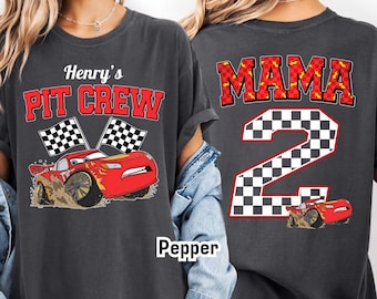 Cars Birthday Mama Shirt, McQueen Pit Crew Tee, Cars Family Party Sweatshirt, Lightning Birthday Boy Gift, Disney Racing Car Birthday Trip