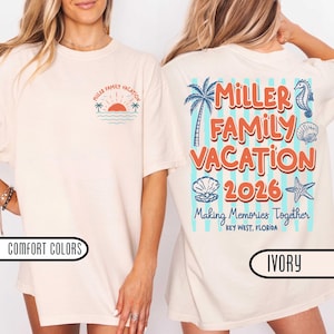 Custom Beach 2026 Family Vacation Shirt, Matching Summer Vacation Tee Comfort Colors Tee Family Beach Trip Shirt, Island Tropical Family Tee