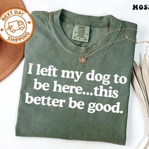 Ich habe meinen Hund verlassen, um hier zu sein, besser, um gut zu sein, lustiges Komfortfarbe-T-Shirt, Mechaniker-Geschenk, Hundemama, Geschenke für Hundeliebhaber, lustiges Hundehemd