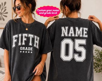 Custom Grade Level Team Shirt, First Second Third Fourth Fifth Grade Teacher, Personalized Name Grade Level Squad Tee, Back to School Shirt
