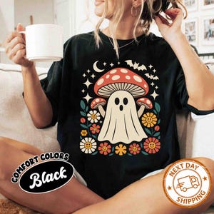 Magic Mushroom Sweatshirt, Ghost Mushroom Sweatshirt, Spooky Season Shirt, Funny Fall Shirt, Ghost Sweatshirt, Halloween Sweatshirt