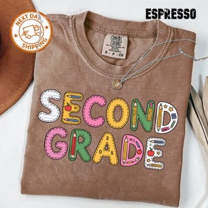 Comfort Colors® Second Grade Teacher Shirt, Floral 2nd Grade Teacher Shirt, Second Grade Teacher Tshirt, Elementary Teacher Shirts