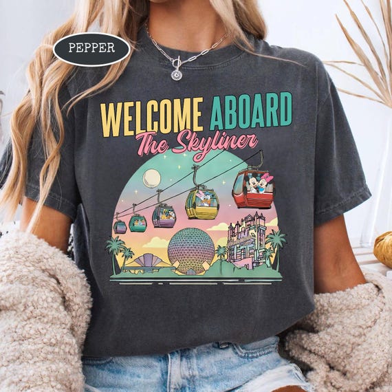 Vintage Skyliner Comfort Color Shirt, Disney Inspired Gondola Tee, EPCOT Hollywood Studios Vacation Gift Tee