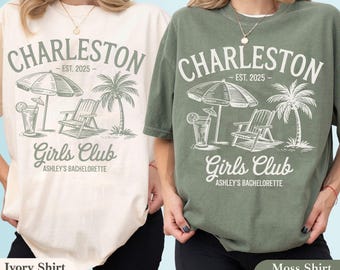Charleston Bachelorette Shirt, Custom Bach Club Shirt, Custom Location Bachelorette Shirts, Personalized Girls Trip Shirt