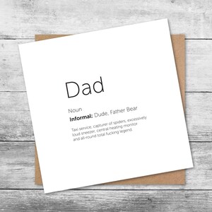 Personalisierte Papa Karte | Wörterbuch-Definition | Personalisierte Vatertagskarte