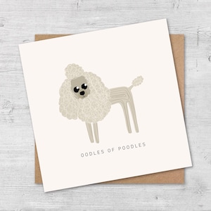 Carte caniche, caniches de caniches, carte pour amoureux des chiens, carte pour elle, caniche illustré, propriétaire de chien caniche, carte d'anniversaire caniche