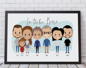 Family Portrait Illustration | Custom Portrait | Personalised