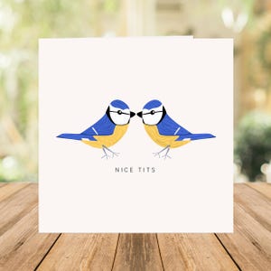 Leuke tieten kaart | Pimpelmeeskaart | Brutale kaart voor vriendin | Grappige, onbeleefde kaart voor vrouw, beste vriend | Geïllustreerde kaart voor vogelliefhebber