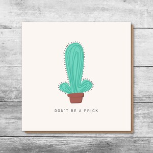 Ne soyez pas un imbécile carte de vœux | Carte grossière | carte cactus | Carte drôle de mari | Carte de collègue