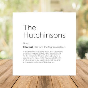 Wörterbuch Definition der Familienkarte | Personalisierte Familienkarte