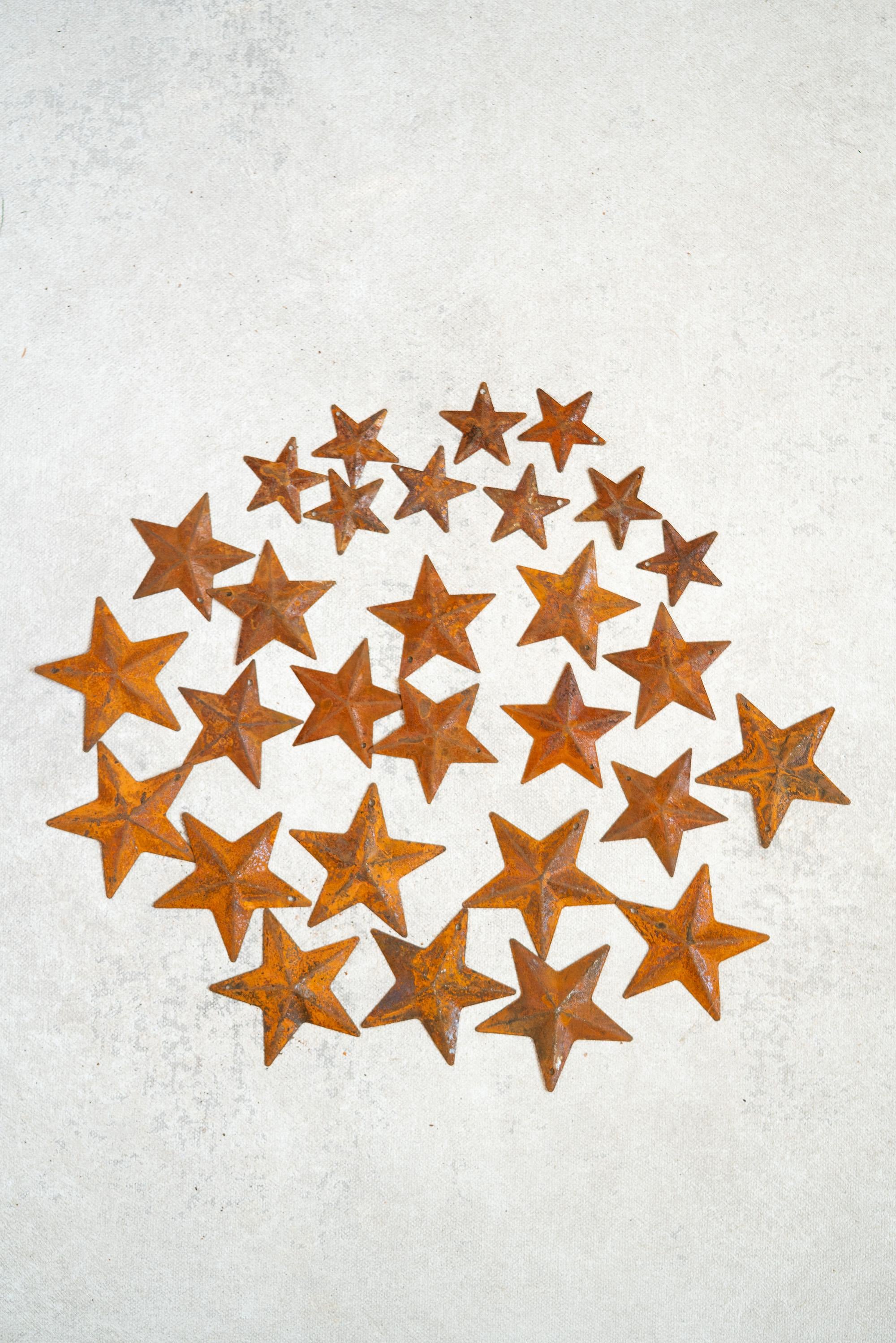 Rusty Star Designs Set of 30 Rusty Metal Stars With Holes (1