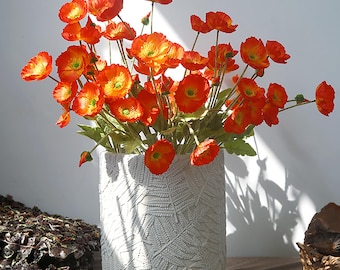 Faux Poppy Flowers/Silk Poppy flower Branch/DIY Florals/Centerpieces/Wedding/Home/Kitchen/Office Decor/ Gift for Her/wildflower bouquet