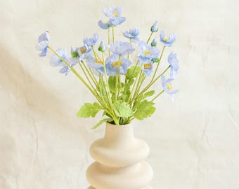 23.6'' Faux Light Blue Poppy Flower for Bride Bouquet DIY Floral Arrangement, Centerpiece, Arch, Aisle runner Ornament