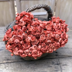 Vintage Orange Rose Stems – Faux Flower Bundle Perfect For DIY Wedding Bouquet, Wreath, Silk Ranunculus Centerpiece, Crafts & Arrangements