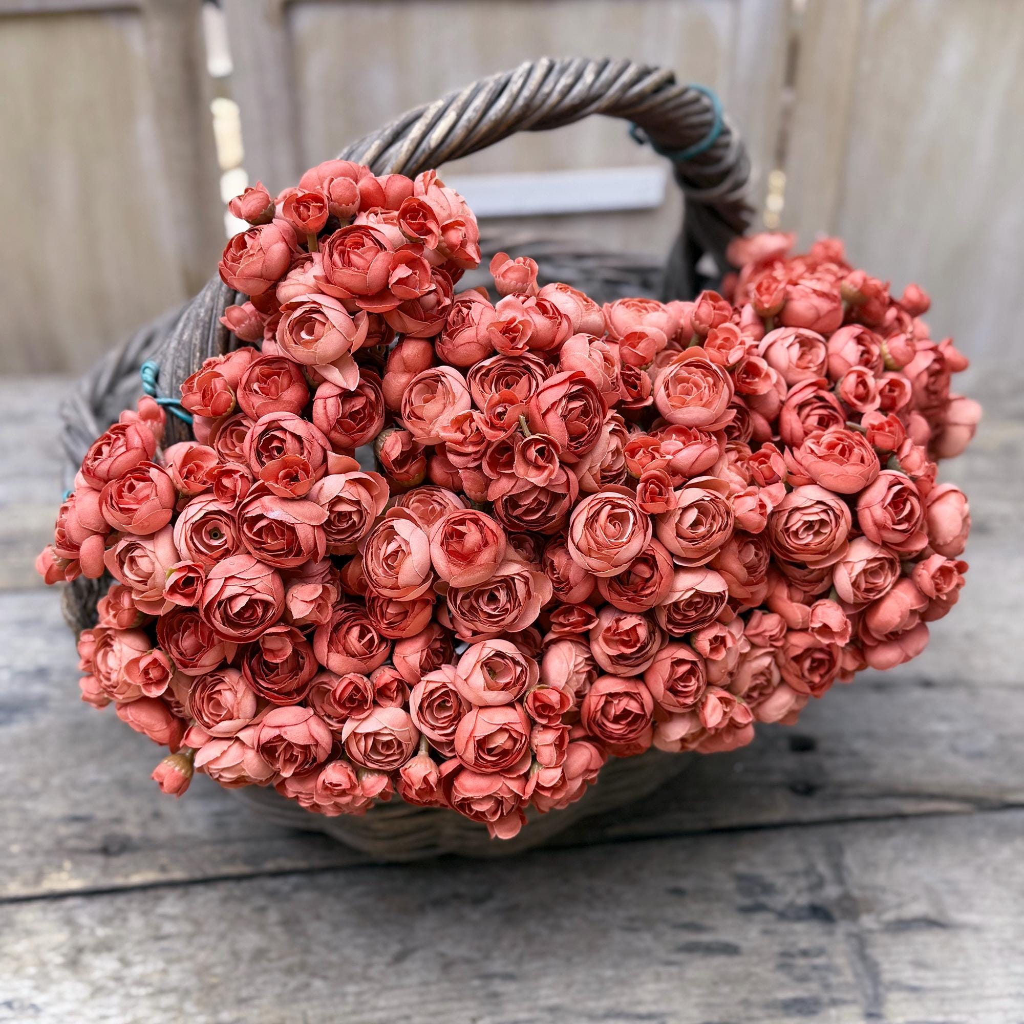 Vintage Orange Rose for Wreath DIY – Faux Flower Bundle Perfect