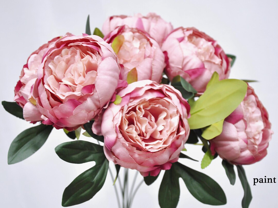 Faux Vintage Peony Bouquet for BOHO Vase Filler DIY, Double Peony Table ...