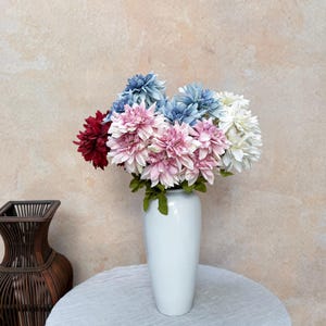 Vintage Paint Dahlia Bundle/Large Dahlia flower gifts for home Decor/Wedding bouquet Accessories/Centerpieces/Table Arrangement/home decor