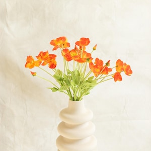23,6'' oranjerode klaproosbloem - zijde klaproos bloemsteel voor vaas, DIY bloemstuk, bruiloft middelpunt, woondecoratie, cadeau voor haar