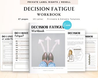 PLR / Resell Decision Fatigue Workbook for Commercial Use, Printable and Editable Template, Decision Making Template, Better Decisions Tool