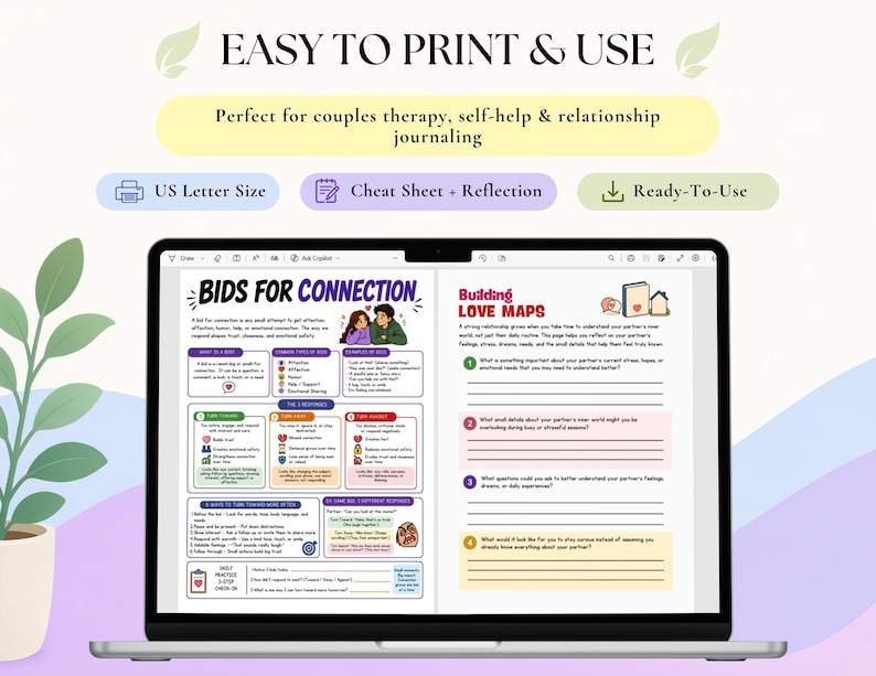 Gottman Method Cheat Sheet and Reflection for Couples, Relationship ...