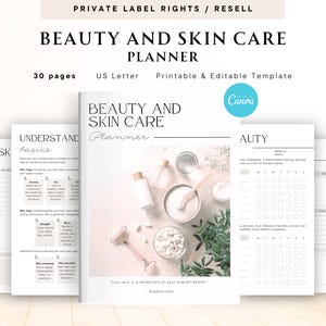 PLR / Resell Beauty and Skin Care Planner for Commercial Use, Printable ...