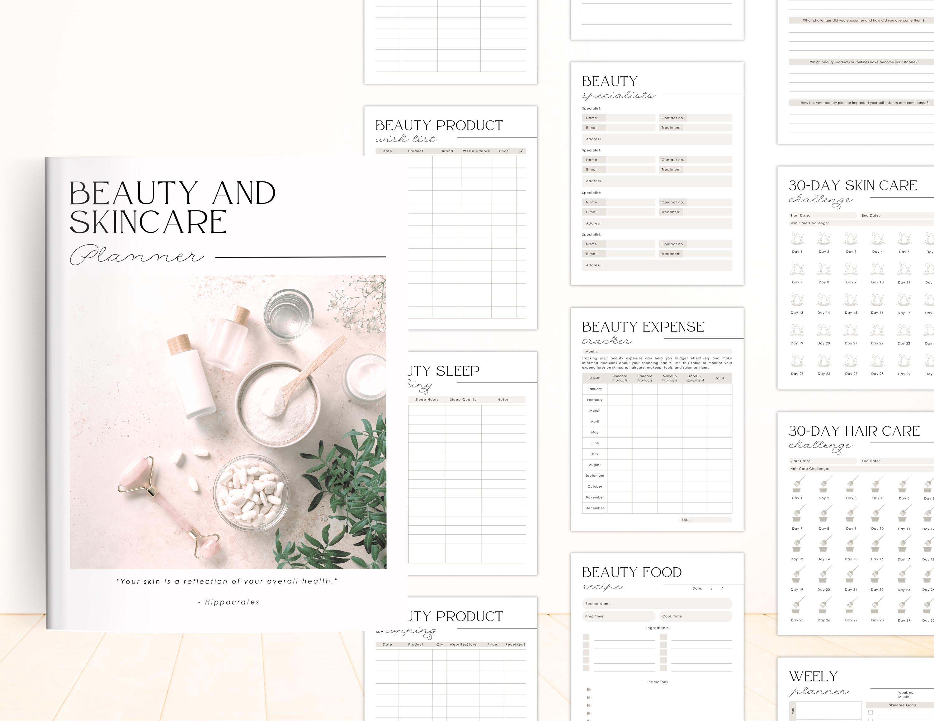 PLR / Resell Beauty and Skin Care Planner for Commercial Use, Printable ...