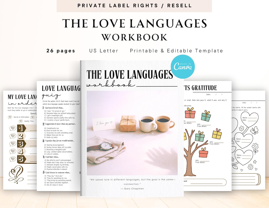 PLR / Resell the Love Languages Workbook for Commercial Use, Printable ...