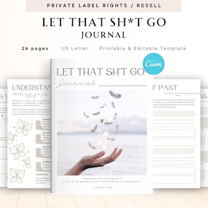 Let that Sh*t Go Journal for Commercial Use, Printable and Editable Template, Letting Go Journal, Find Inner Peace Journal
