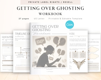 PLR / Revender Libro de trabajo para superar el ghosting para uso comercial, plantilla imprimible y editable, Libro de trabajo para sanar del ghosting