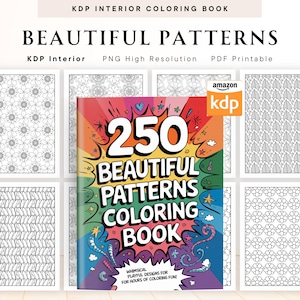 大人向けの美しいパターンの塗り絵、KDP インテリア、PDF および PNG 印刷可能、マインドフルなパターンの塗り絵、パターンの塗り絵