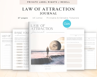 PLR / Resell Law of Attraction Journal for Commercial Use, Printable and Editable Template, Manifestation Journal, Affirmation Journal