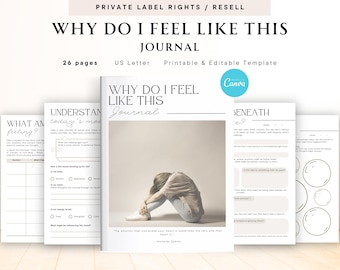 PLR / Resell Why Do I Feel Like This Journal for Commercial Use, Printable and Editable Template, Emotional Awareness Journal, Mental Health