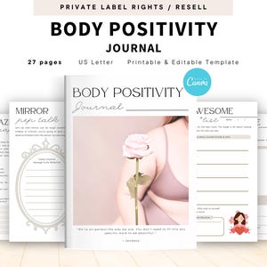 PLR / Resell Body Positivity Journal für kommerzielle Nutzung, druckbare und bearbeitbare Vorlage, Selbstwert-Journal, Selbstliebe-Journal, ermächtigt