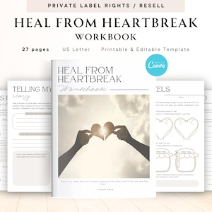 Pu&ograve; includere: Un quaderno di lavoro intitolato "Heal From Heartbreak Workbook" con un'immagine di copertina di due mani che tengono un cuore. Il quaderno di lavoro &egrave; lungo 27 pagine ed &egrave; stampabile e modificabile. Il testo "Non piangere quando il sole &egrave; andato via. Perch&eacute; le lacrime non ti permetteranno di vedere le stelle." &egrave; incluso sulla copertina.