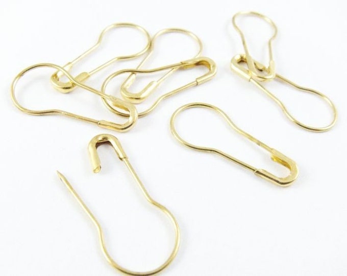 30 Pear Shaped Safety Pins Gold . Etsy