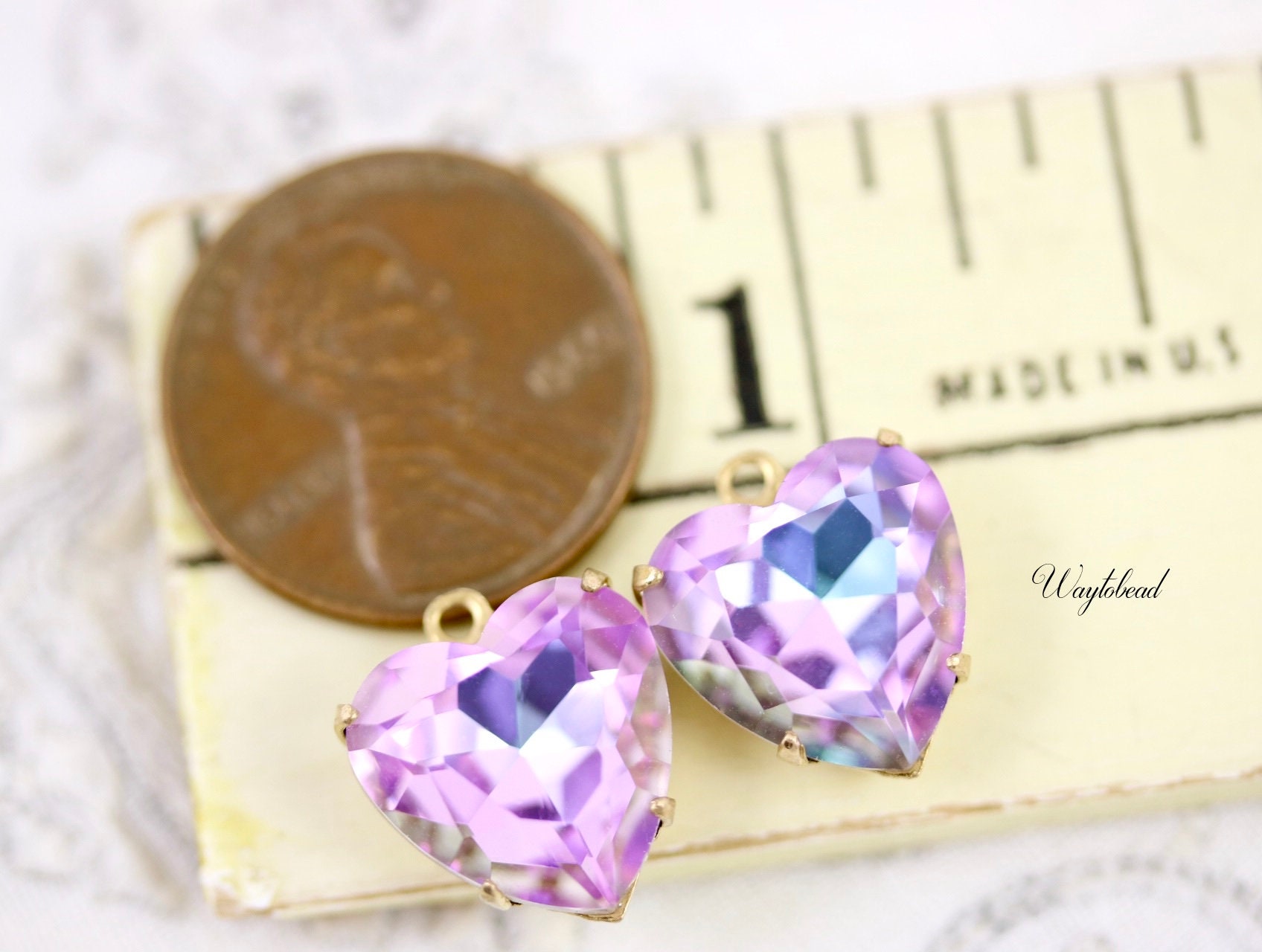 Moyen coeur 14mm en cristal Vitrail Shimmer main image 1