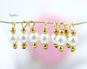 Vintage Faux Pearl Double Beads 16mm Charms Drops Dangles - 8