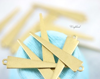 Raw Brass Long Triangle Charms Jewelry Findings 33x6mm Geometric Stampings - 6