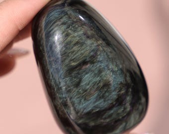 Velvet Obsidian Palm Stone #7, Rainbow Obsidian Free Form, High Quality Obsidian from Mexico