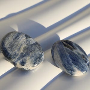 Blue Kyanite Palm Stone, Pocket Stone, Rare Stone, Polished Blue Kyanite, Exotic Stone, Blue Crystal