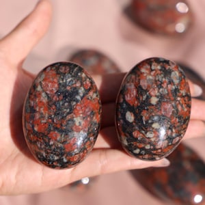 Brazilian Blood Stone Palm Stone - Pocket Stone - Rare Palm Stone