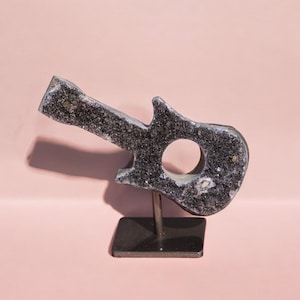 Druzy Amethyst Guitar - Amethyst Crystal, Crystal Guitar, Unique Guitar, Amethyst Decor, Handmade Guitar, Guitar Lover Gift, Guitar Decor