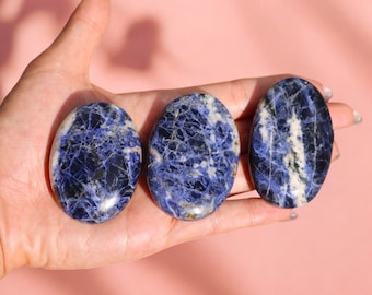 High Quality Sodalite Palm Stone - Pocket Stone - Healing Crystal