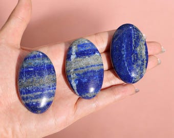 Wysokiej jakości kamień palmowy Lapis Lazuli, kamień kieszonkowy, polerowany Lapis Lazuli, niebieski kryształ