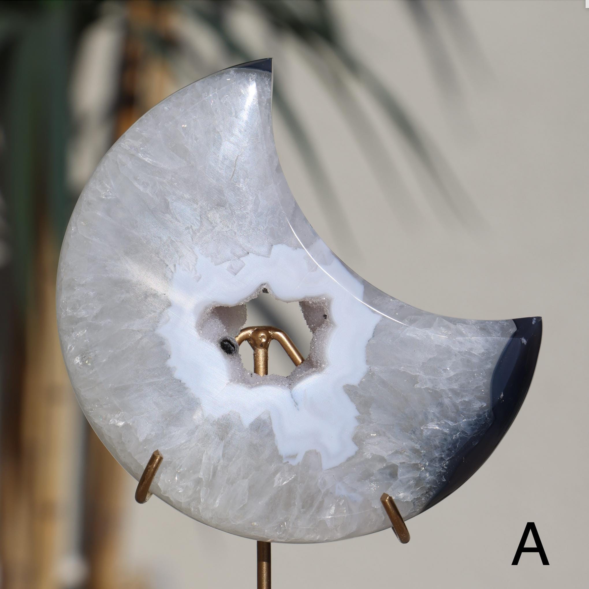 特大【アゲート】 ドゥルージー　ムーン シェイプ スタンド付き 特大【アゲート】 ドゥルージー ムーン シェイプ スタンド付き 特大