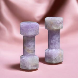Small Hand-carved Amethyst Dumbbell, Polished Amethyst, Amethyst Decoration, Gift for Athletes