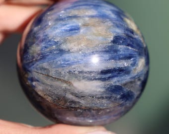 Blue Kyanite Sphere - Starry Night - High Quality Crystal Sphere - Crystal Home Decor