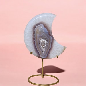 XL Druzy Agate Moon con supporto NEBULA - Pietra di agata, cristallo di agata, agata naturale